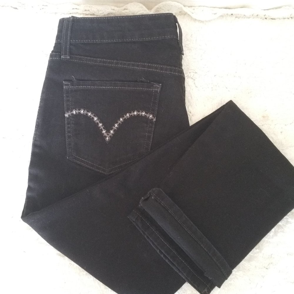 Levi's Black Mid-Rise Skinny Jeans, Size 8